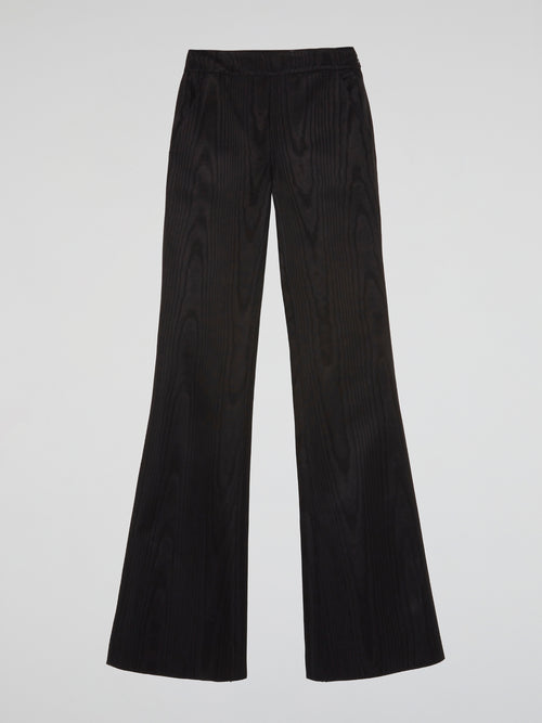 Black Satin Wide-Leg Pants