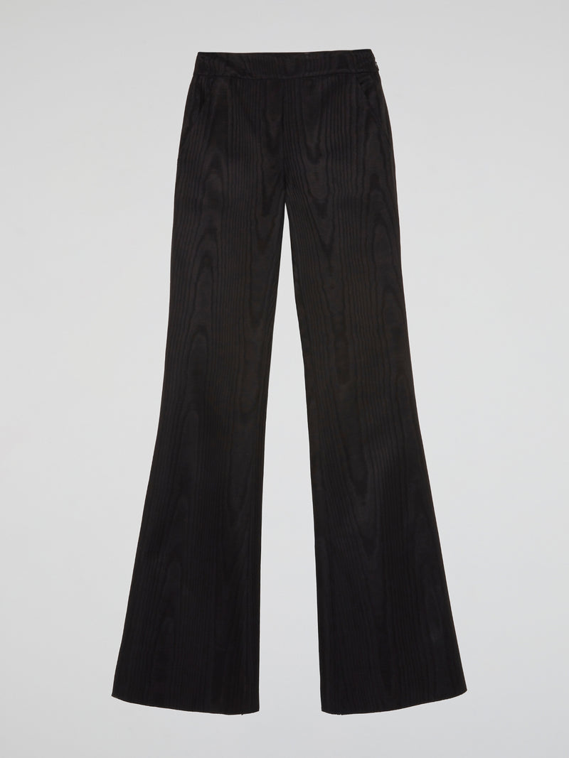 Black Satin Wide-Leg Pants