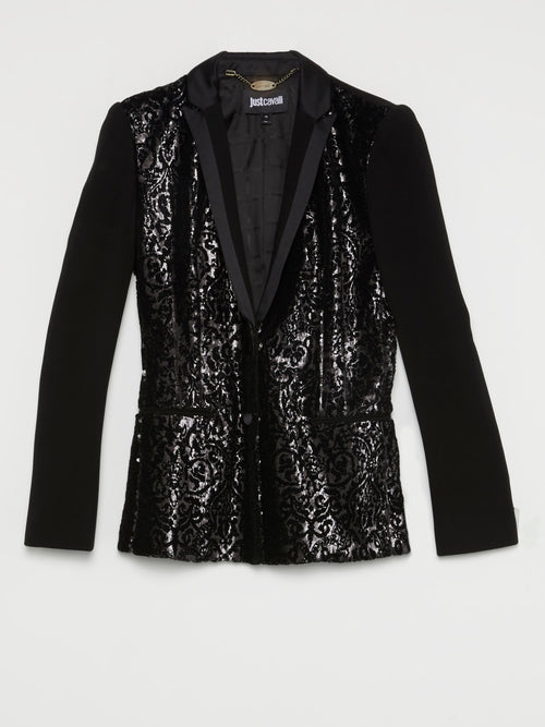 Black Sequin Baroque Blazer