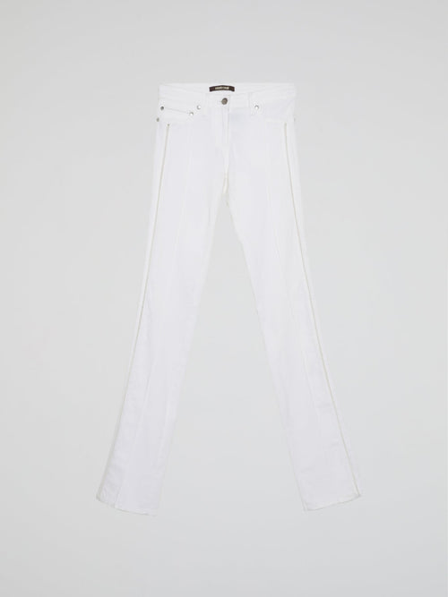 White Straight Cut Pants