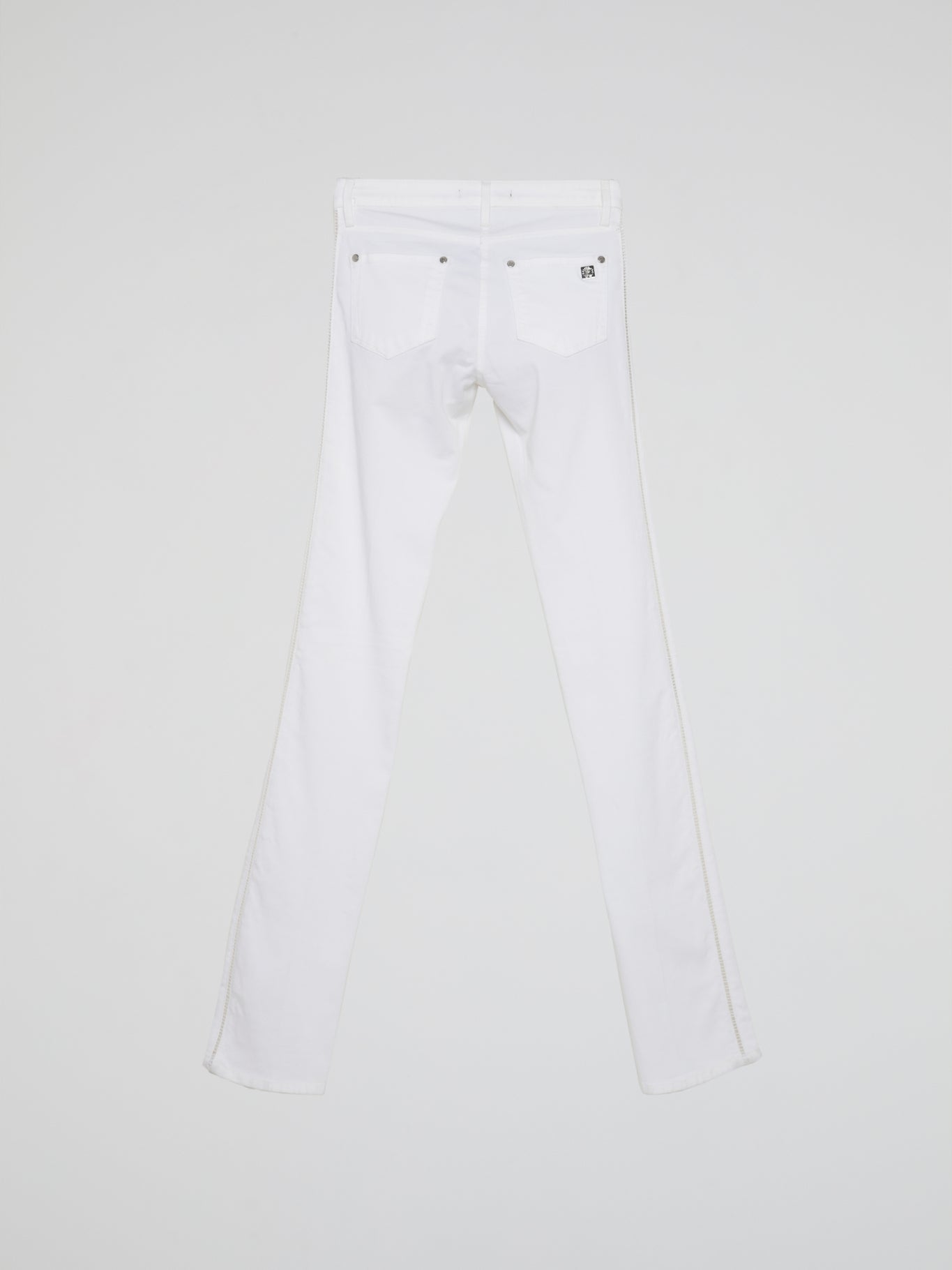 White Straight Cut Pants