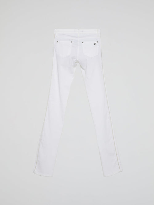 White Straight Cut Pants