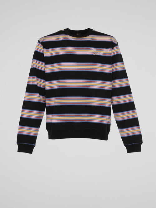 Black Multi Stripe Long Sleeve Shirt