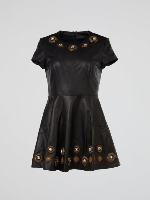 Ember Jewel Embellished Leather Dress