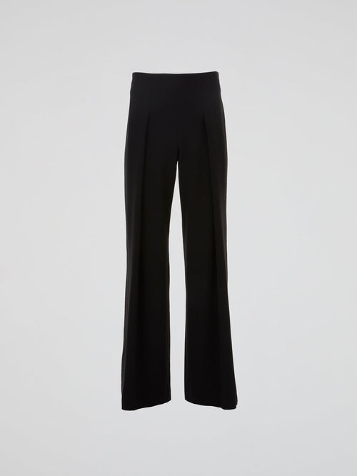 Black Tailored Wide-Leg Trousers