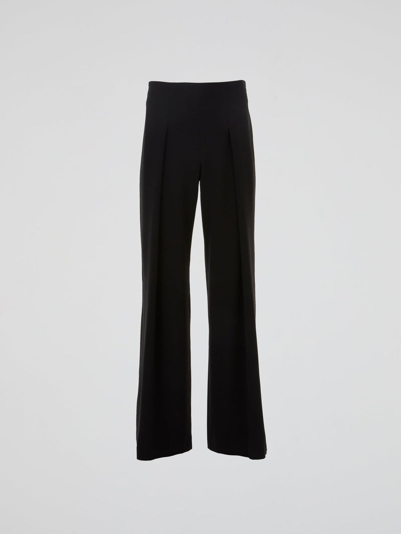 Black Tailored Wide-Leg Trousers