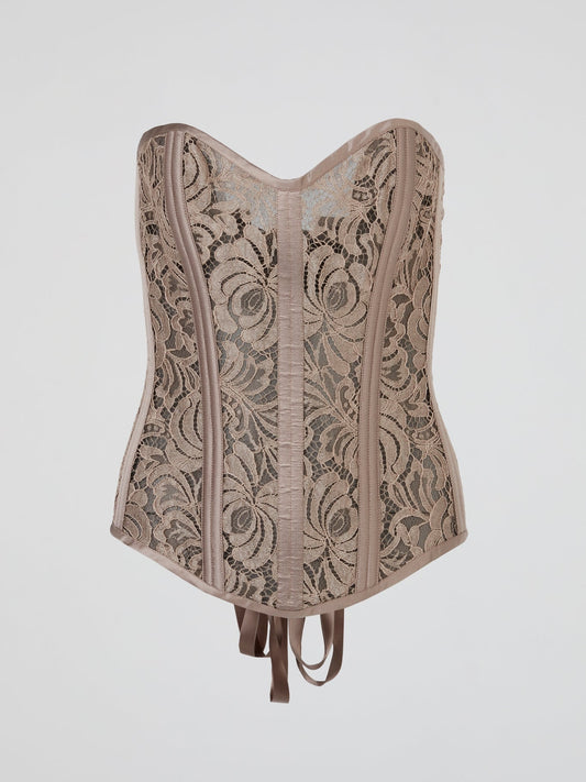 Pink Dusty Rose Lace-Up Bustier Corset