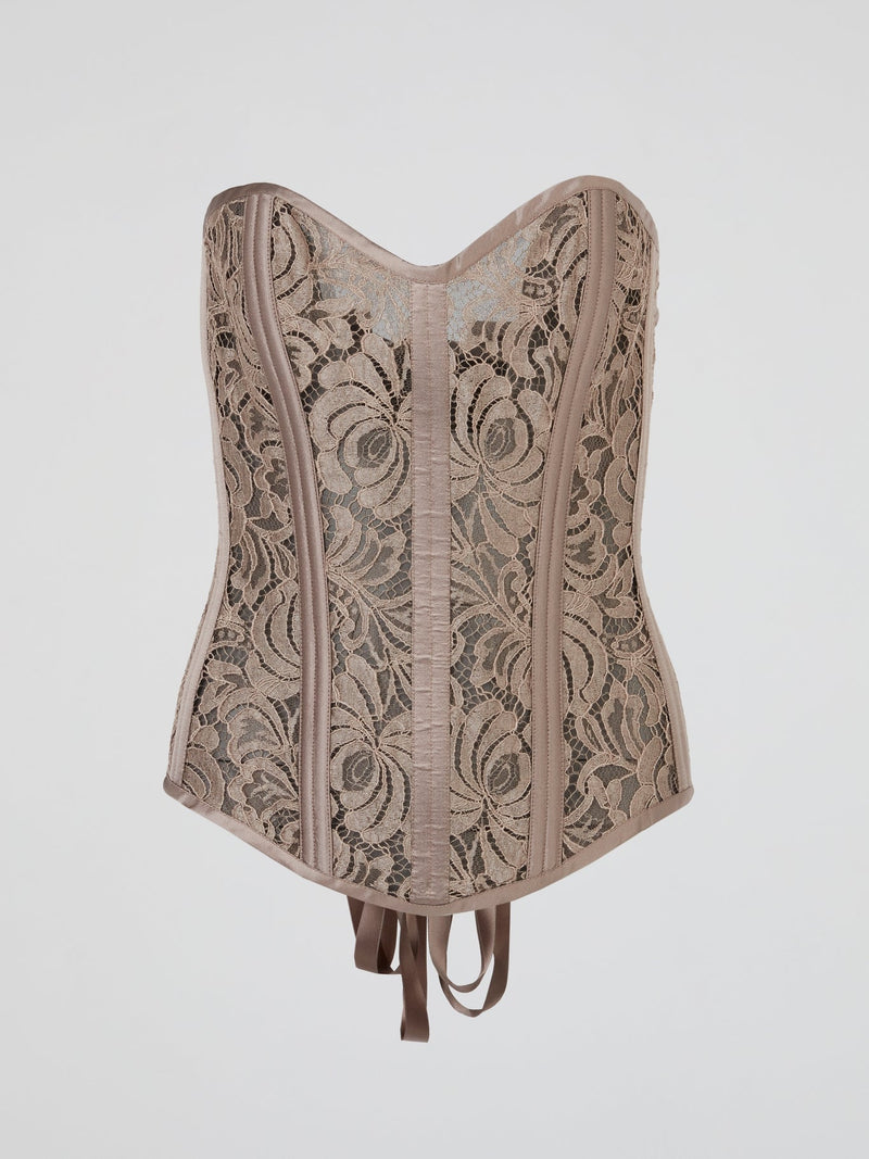 Pink Dusty Rose Lace-Up Bustier Corset