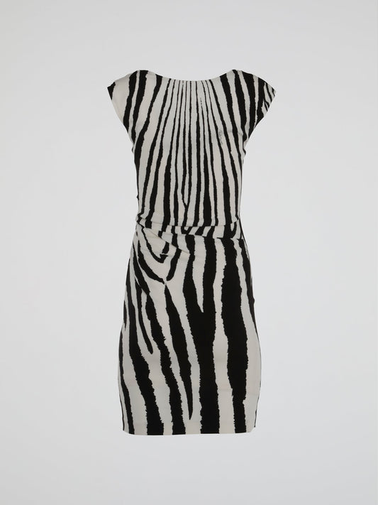 Zebra Print Cap Sleeve Dress