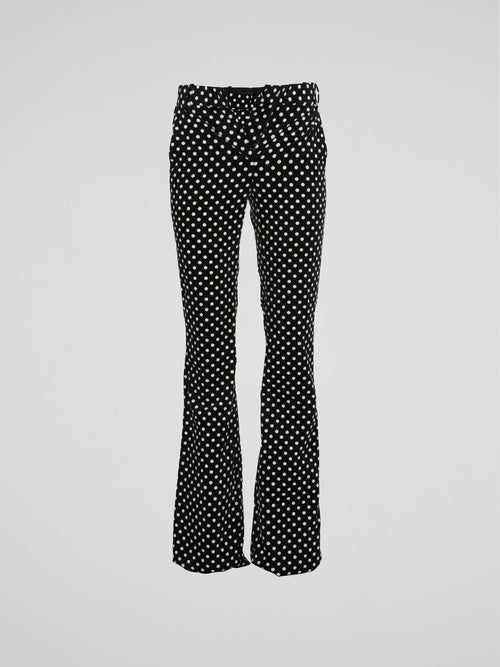 Polka Dot Flared Pants