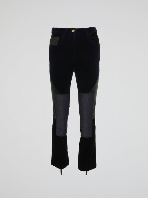 Patchwork Bootcut Trousers