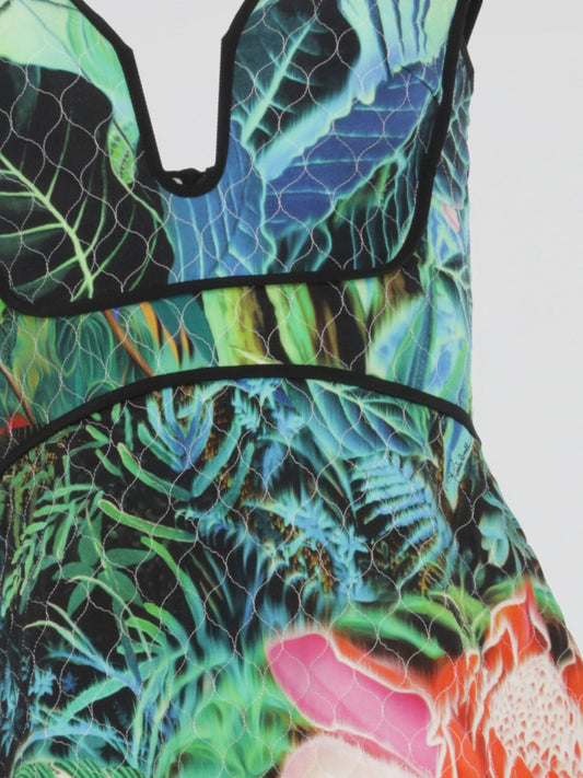 Tropical Print Mini Dress