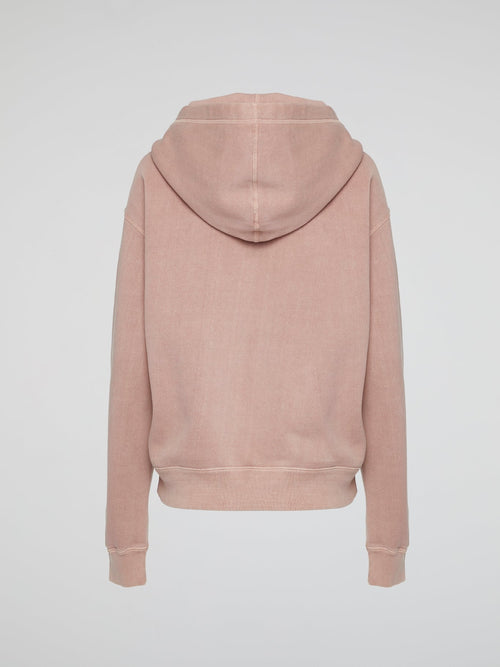 Pink Garment Dye Crop Top Hoodie