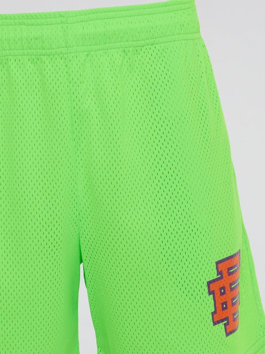 Neon Perforated Waistband Shorts