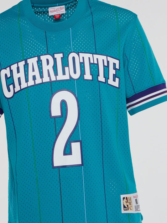 NBA Name And Number Mesh Top Hornets 92 Larry Johnson