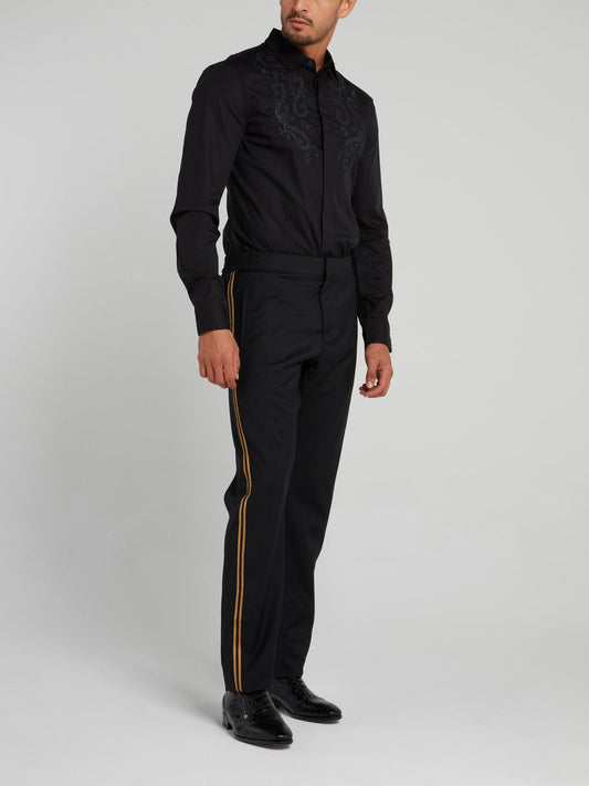 Black Side Stripe Tailored Pants