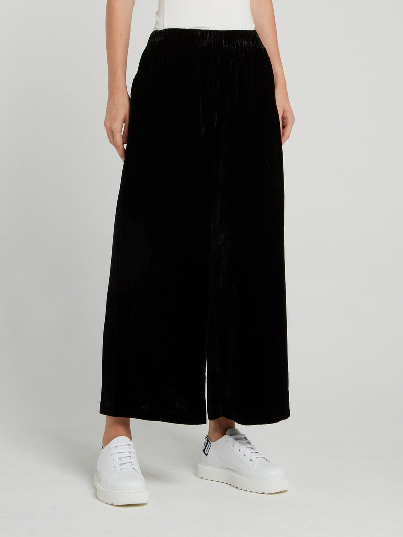 Black Velvet Palazzo Pants