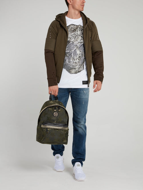 Olive Distressed Jogging Jacket