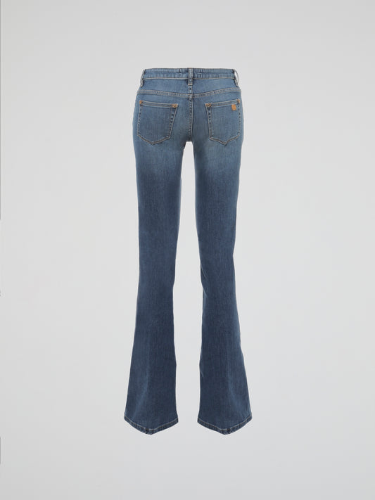 Step into a world of timeless elegance and contemporary finesse with Roberto Cavalli's Flared Denim Jeans. Crafted with meticulous attention to detail, these jeans effortlessly blend sophistication and comfort. From morning strolls to glamorous evenings, these flared denim jeans are your ultimate sartorial companion, making a bold statement wherever you go.