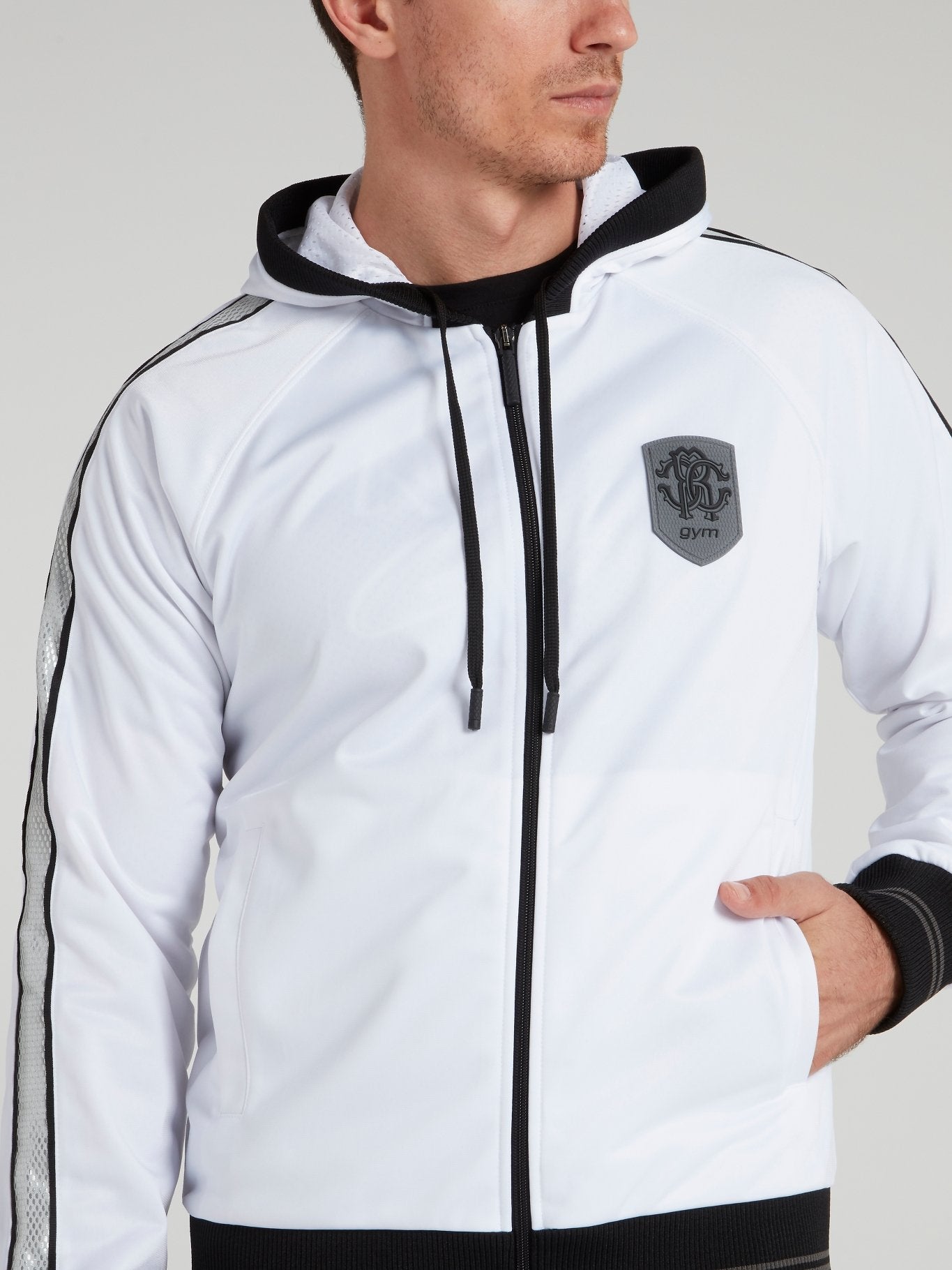 White Zip Up Hooded Sweatshirt