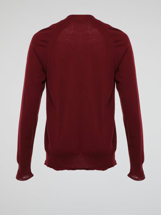 Wrap yourself in luxurious comfort with the Burgundy Knitted Sweatshirt by Roberto Cavalli. Crafted from ultra-soft materials, this enchanting garment envelops you in warmth while showcasing Cavalli's signature elegance. The stunning burgundy hue and intricate knitted pattern make this sweatshirt a standout piece, perfect for adding a dash of sophistication to your everyday wardrobe.