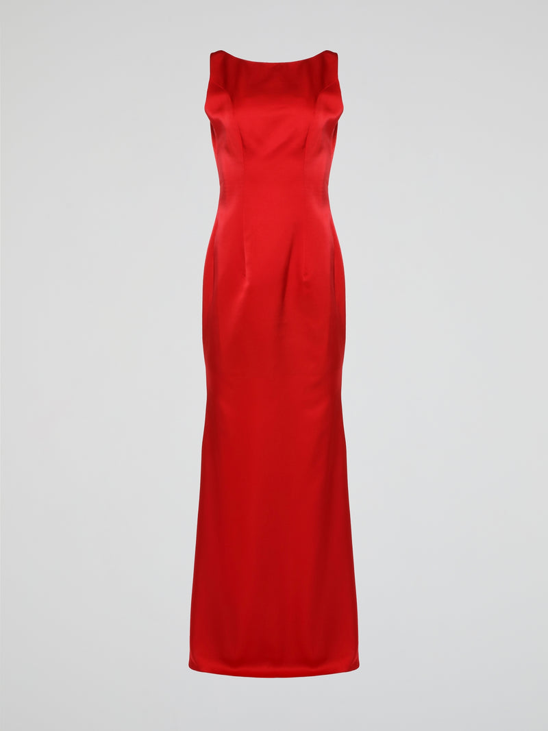 Red Sleeveless Backless Evening Dress