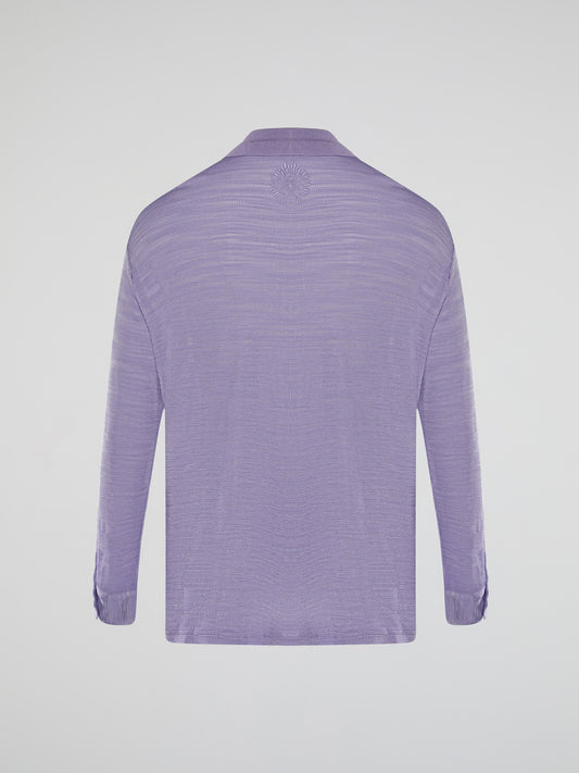 Introducing the Purple Knitted Shirt by Roberto Cavalli, where elegance meets comfort in a seamless blend of style. This luxurious piece features a vibrant hue that showcases your bold personality, while its premium knitted fabric guarantees a heavenly soft touch against your skin. Embrace the epitome of fashion-forward sophistication with this remarkable creation, designed to make heads turn and hearts swoon.