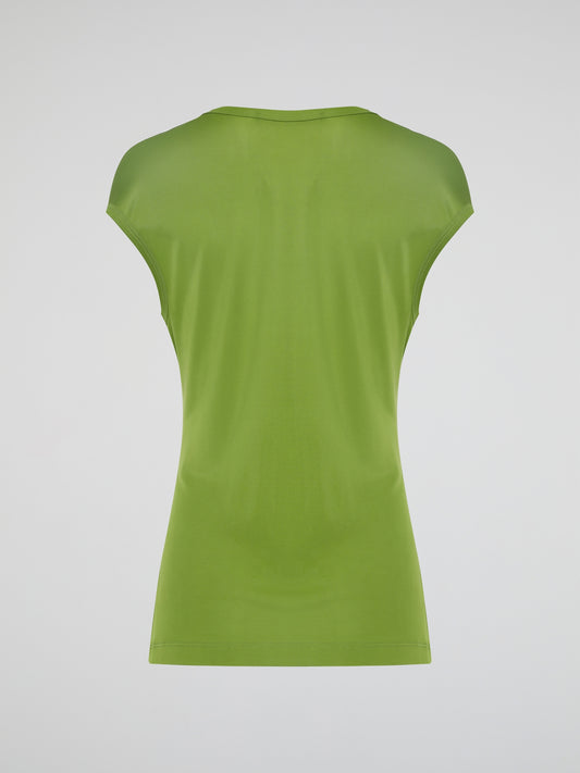 Introducing the Green Scoop Neck Top by Roberto Cavalli, where elegance meets sustainability! Crafted from luxurious eco-friendly materials, this chic piece boasts a flattering scoop neckline and a vibrant green hue that radiates freshness and life. Feel confident and fashion-forward, knowing that this Roberto Cavalli creation not only enhances your style, but also supports a greener future.