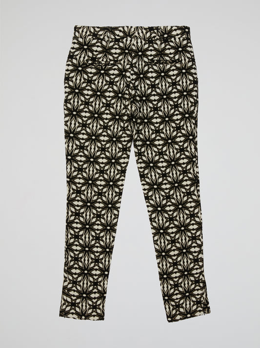 Experience the epitome of sophistication and style with our Jacquard Slim Fit Trousers by Ella Luna. Crafted with meticulous attention to detail, these trousers effortlessly accentuate your silhouette with their sleek, tailored design. The intricate Jacquard pattern weaves an aura of elegance, making these trousers a must-have for any fashion-forward individual looking to make a statement.