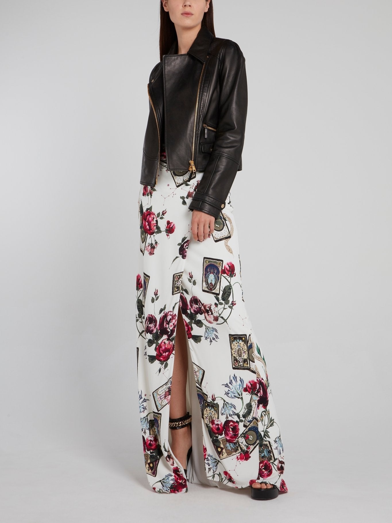 Printed Wrap Maxi Skirt