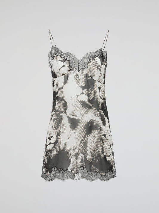Transform your nights into fierce fashion moments with the Animal Print Lace Trim Night Dress by Roberto Cavalli. This exquisite piece combines the untamed charm of animal patterns with delicate lace details, creating an alluring bedtime ensemble. Embrace your inner seductress and savor the luxurious comfort in this must-have night dress.