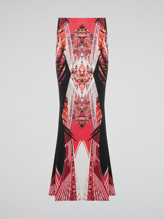 Feel like a modern-day goddess in this stunning red printed maxi skirt by Roberto Cavalli. The vibrant color and intricate design will make you stand out in any crowd, while the flowing silhouette adds a touch of elegance to your look. Pair it with a simple top and statement jewelry for a look that is both bold and chic.