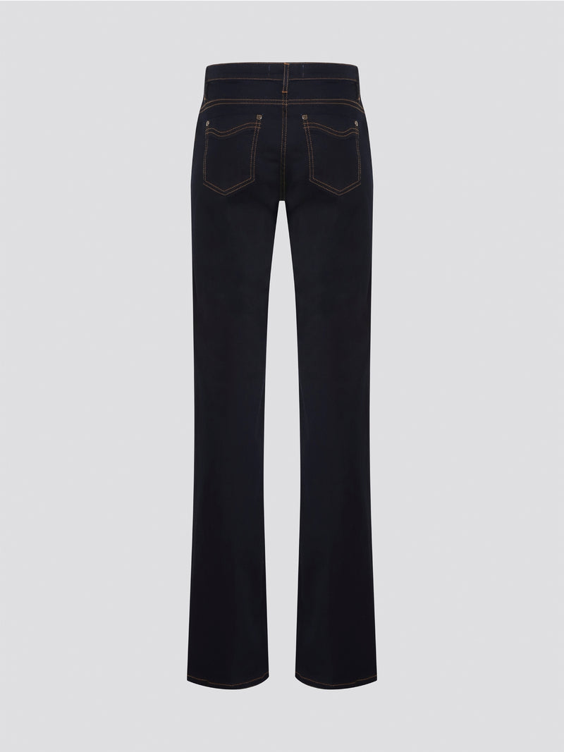 Step up your denim game with Roberto Cavalli's Navy Contrast Stitch Jeans. These sleek, stylish jeans feature a classic navy wash with contrasting white stitching for a bold, eye-catching look. With their slim fit and high-quality construction, these jeans are sure to become a staple in your wardrobe.