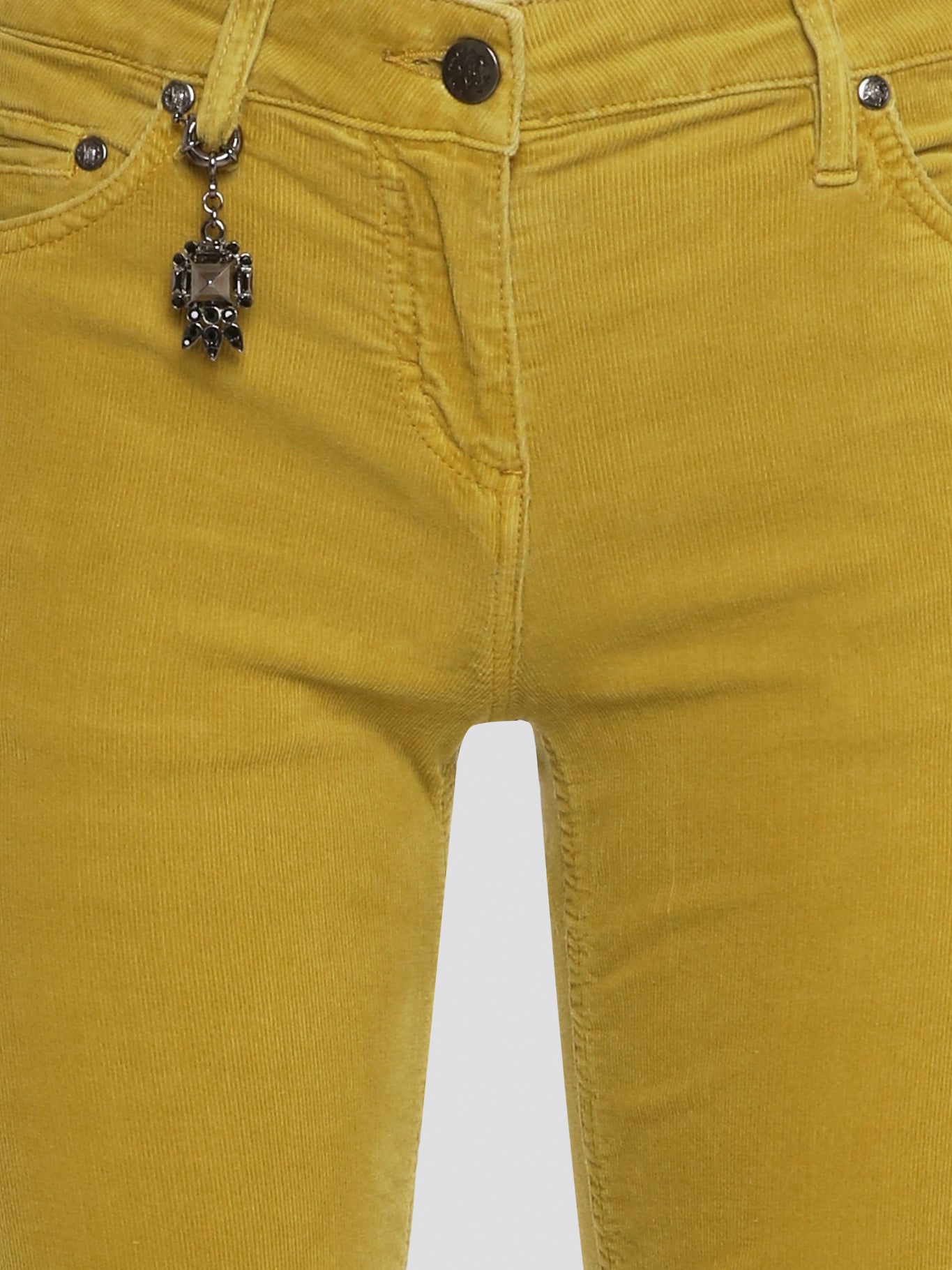 Step out in style and make a statement with these Mustard Flared Jeans by Roberto Cavalli, the perfect blend of high-fashion and retro flair. The mustard color adds a pop of personality to your wardrobe, while the flared leg design elongates your silhouette for a flattering fit. Elevate your denim game and stand out from the crowd with these must-have jeans from Roberto Cavalli.