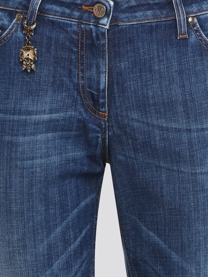 Step out in style with these Blue Stonewashed Skinny Jeans by Roberto Cavalli, perfect for embracing a laid-back yet sophisticated vibe. The unique stonewashed effect gives these jeans a worn-in look that exudes effortless cool. Pair them with a graphic tee and sneakers for an edgy, street-style inspired ensemble.