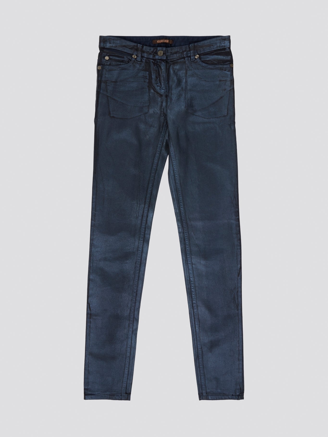 Elevate your denim game with these sleek Navy Slim Fit Jeans by Roberto Cavalli, perfect for the modern man who values style and sophistication. Crafted from high-quality denim with a hint of stretch, these jeans provide a comfortable and flattering fit that will keep you looking sharp all day long. Pair them with a crisp white shirt and sneakers for a laid-back yet polished ensemble that will turn heads wherever you go.