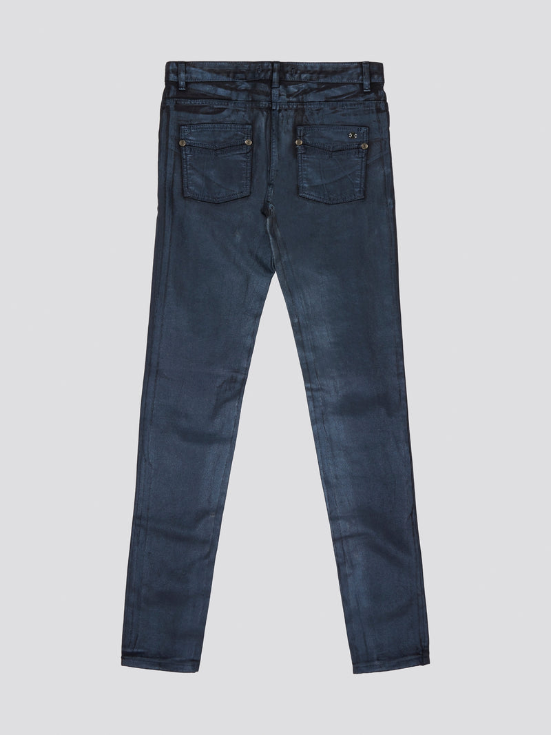 Elevate your denim game with these sleek Navy Slim Fit Jeans by Roberto Cavalli, perfect for the modern man who values style and sophistication. Crafted from high-quality denim with a hint of stretch, these jeans provide a comfortable and flattering fit that will keep you looking sharp all day long. Pair them with a crisp white shirt and sneakers for a laid-back yet polished ensemble that will turn heads wherever you go.