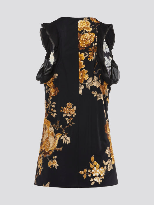 Indulge in the opulence of the Black Foliage Wrap Dress by Roberto Cavalli, a stunning blend of elegance and edge. The striking foliage pattern and flattering wrap silhouette create a sophisticated look that is perfect for any special occasion. Channel your inner fashionista and turn heads wherever you go in this statement-making piece.
