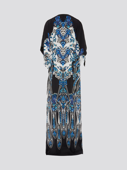 Step into luxury and elegance with our Butterfly Sleeve Keyhole Maxi Dress by Roberto Cavalli. This stunning dress features intricate butterfly sleeves and a daring keyhole neckline, perfect for any special occasion. Make a statement and turn heads wherever you go in this showstopping piece from Roberto Cavalli.