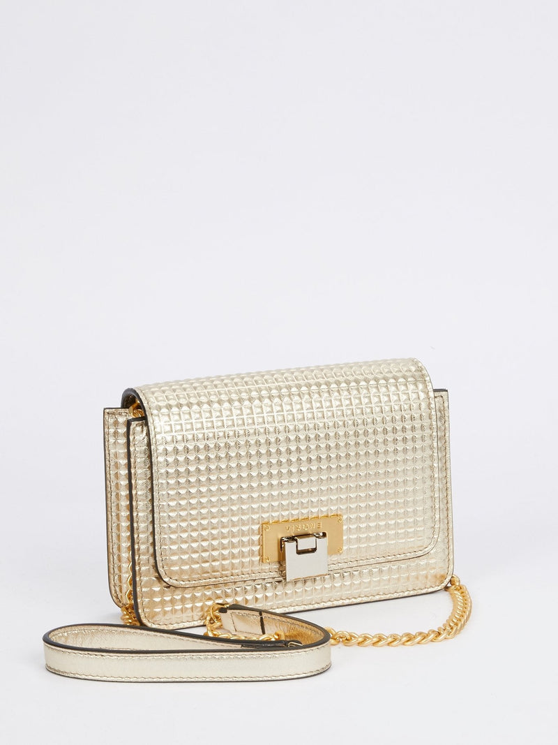 Lizzy Gold Laminated Leather Mini Bag