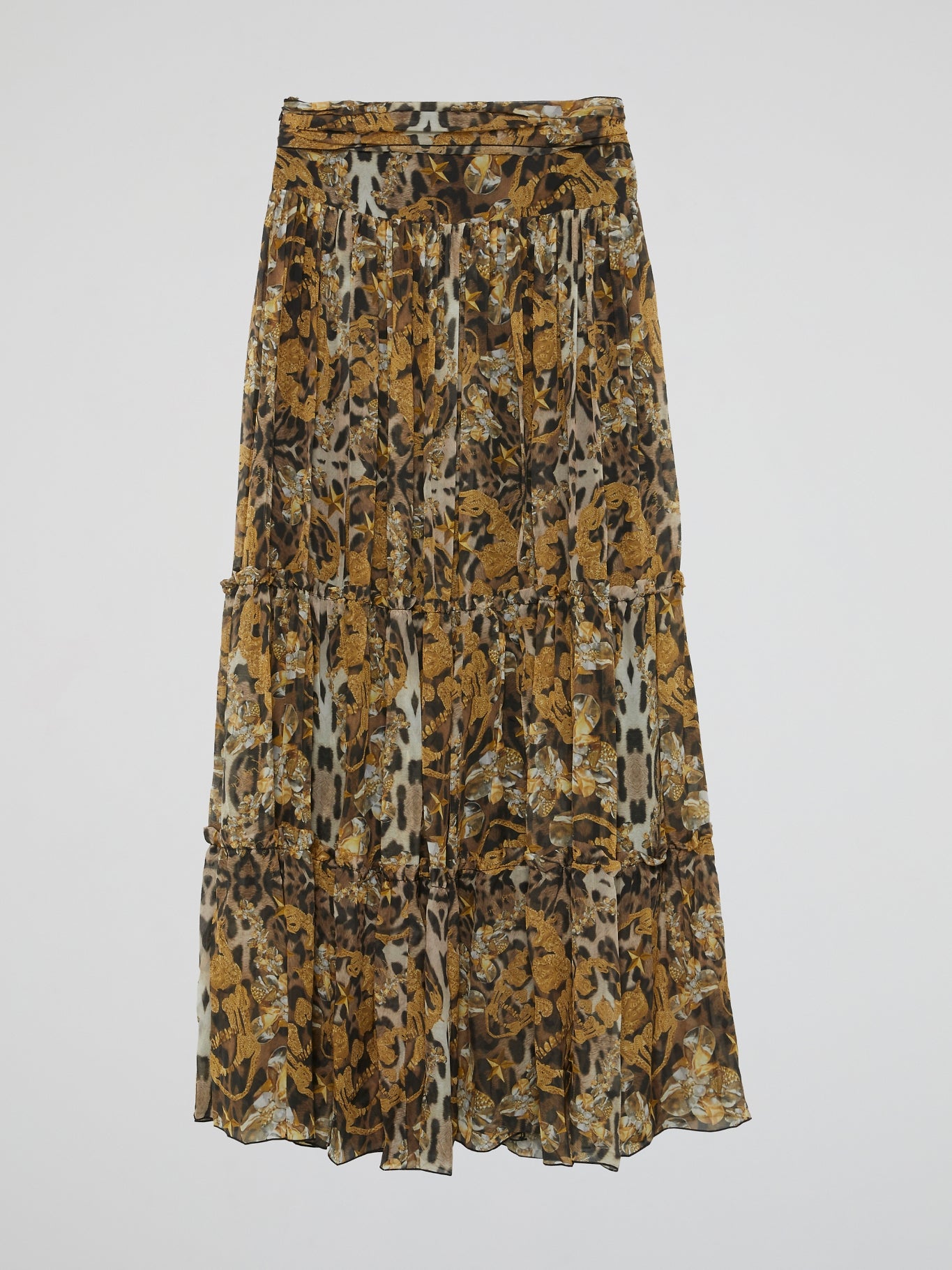 Leopard Brown Maxi Skirt