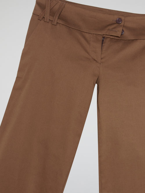 Espresso Brown Tailored Flare Trousers