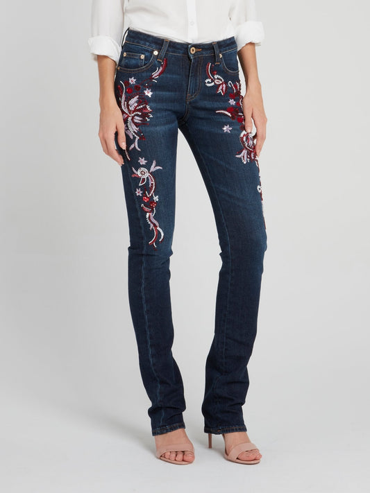 Sequin Detail Slim Fit Jeans