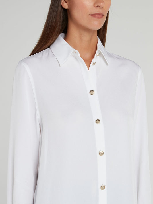 White Button Down Long Sleeve Shirt