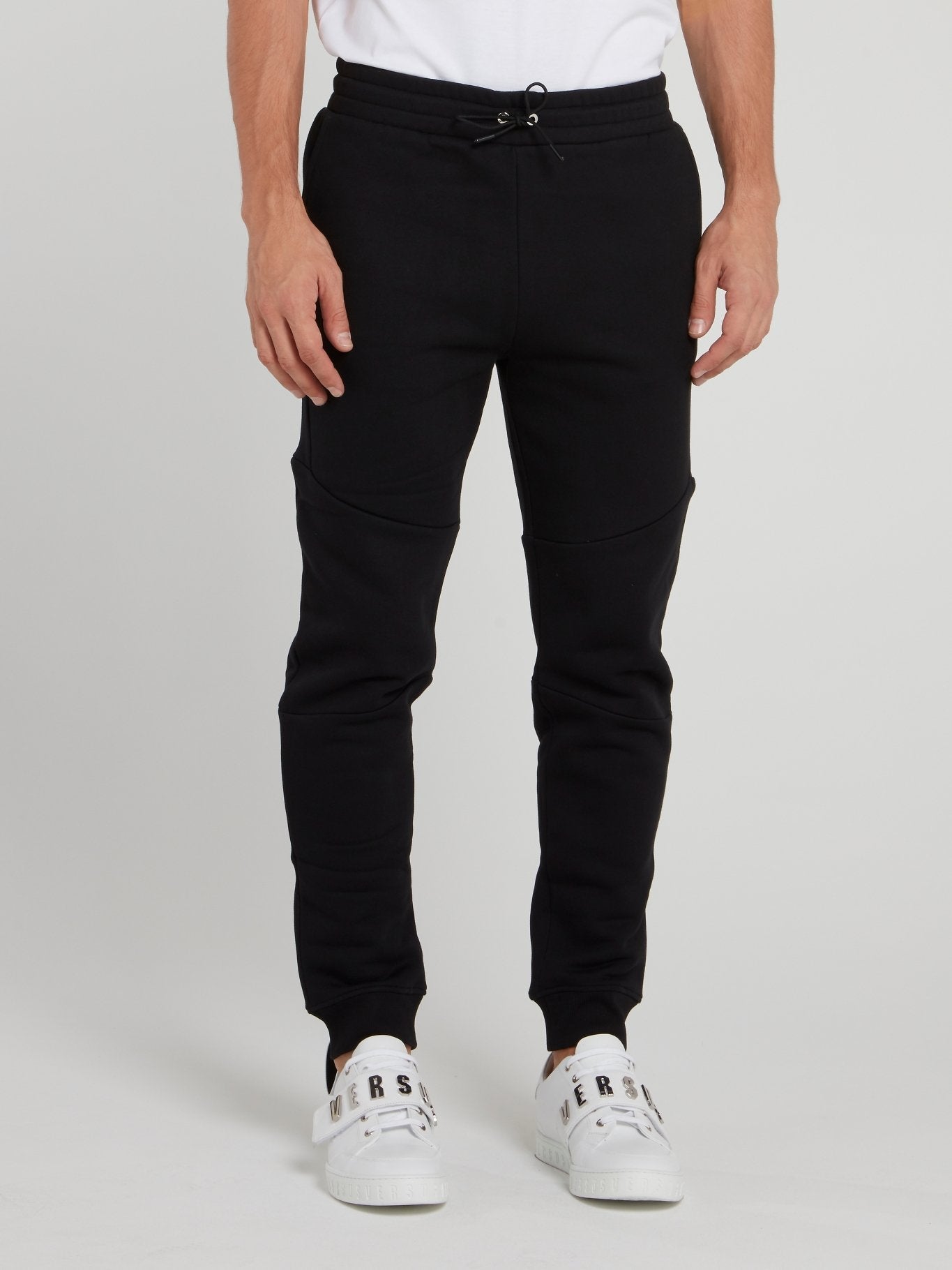 Black Cotton Track Pants