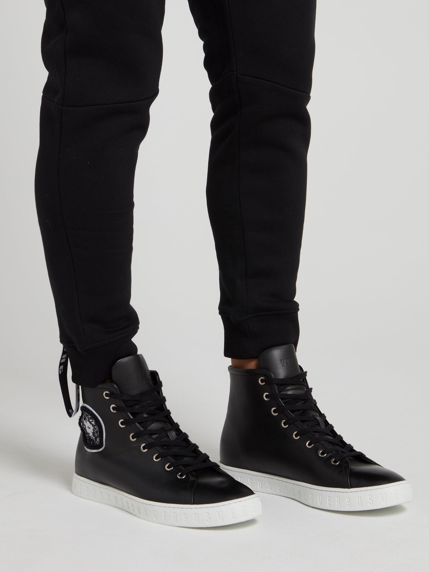 Black Monogram High Top Sneakers