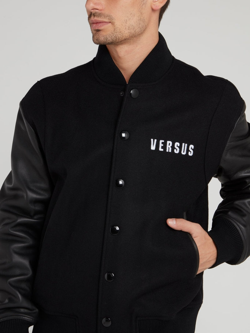 Black Leather Panel Blouson