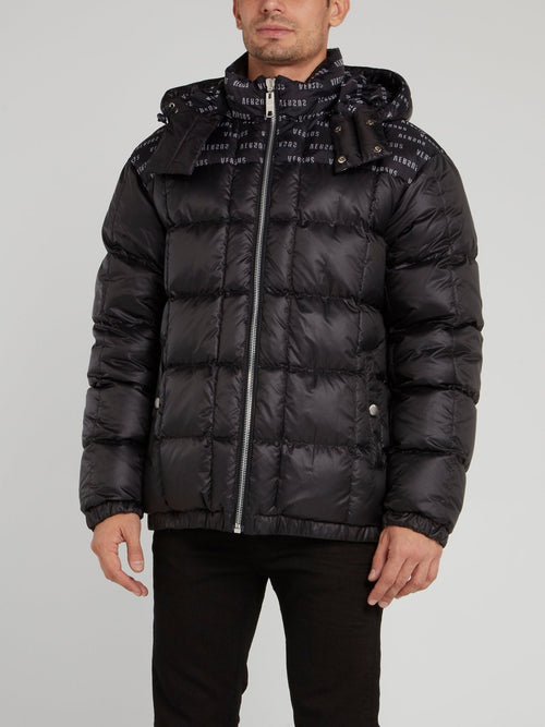 Monogram Print Puffer Jacket