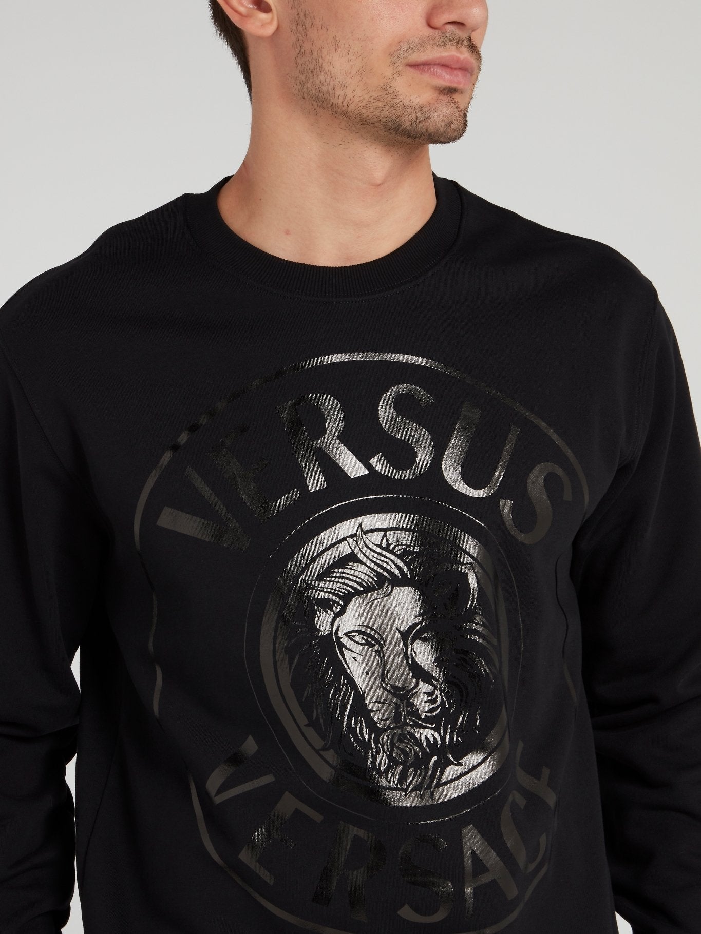 Black Logo Cotton Sweatshirt