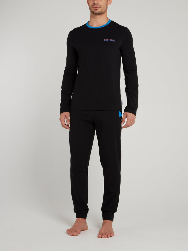 Black Jersey Cotton Loungewear